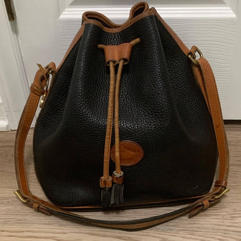 Vintage XL Dooney & Bourke Teton Drawstring Bucket Bag